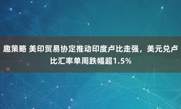趣策略 美印贸易协定推动印度卢比走强，美元兑卢比汇率单周跌幅超1.5%